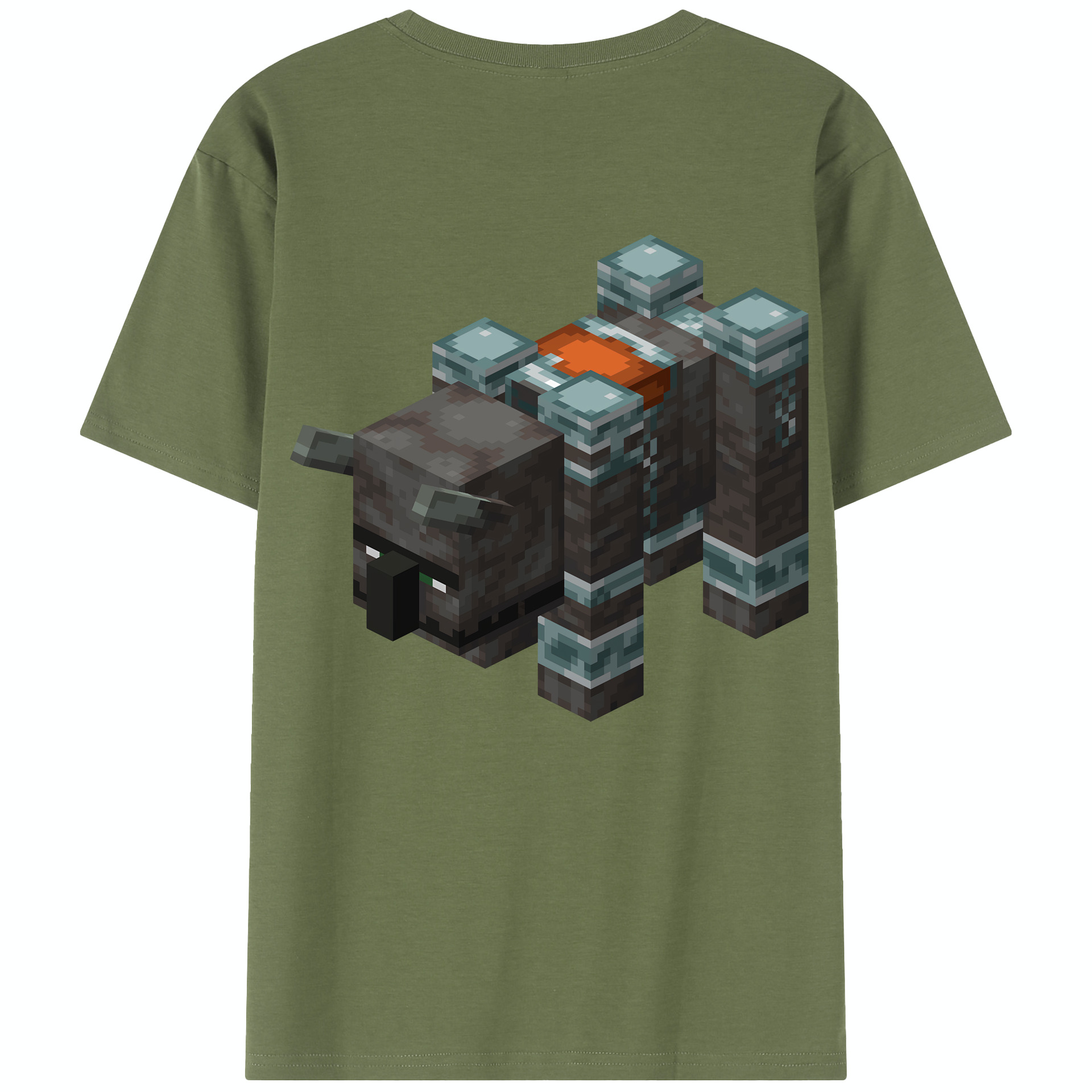 （画像用） マインクラフト ブロックの世界 Minecraft MC Block world 綿100％半袖Tシャツ（背面プリント）
